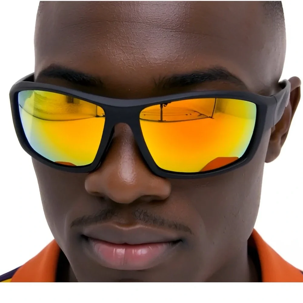 Sport Sunglasses Red Fire‎ Mirrored Lens Driving Fishing Cycling Golfing Men New